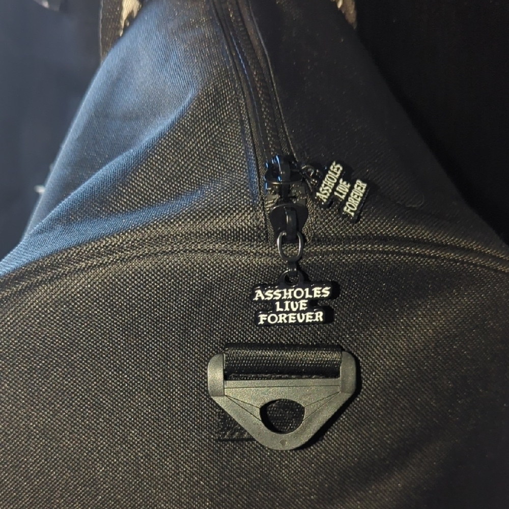 Black Duffel Bag with White Print - Picture 4 of 7